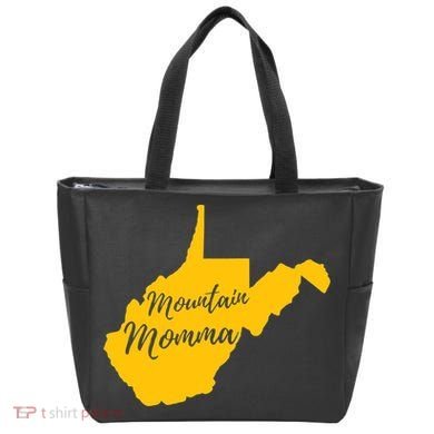 Mountain Momma West Virginia State Map TShirt Tote Bag