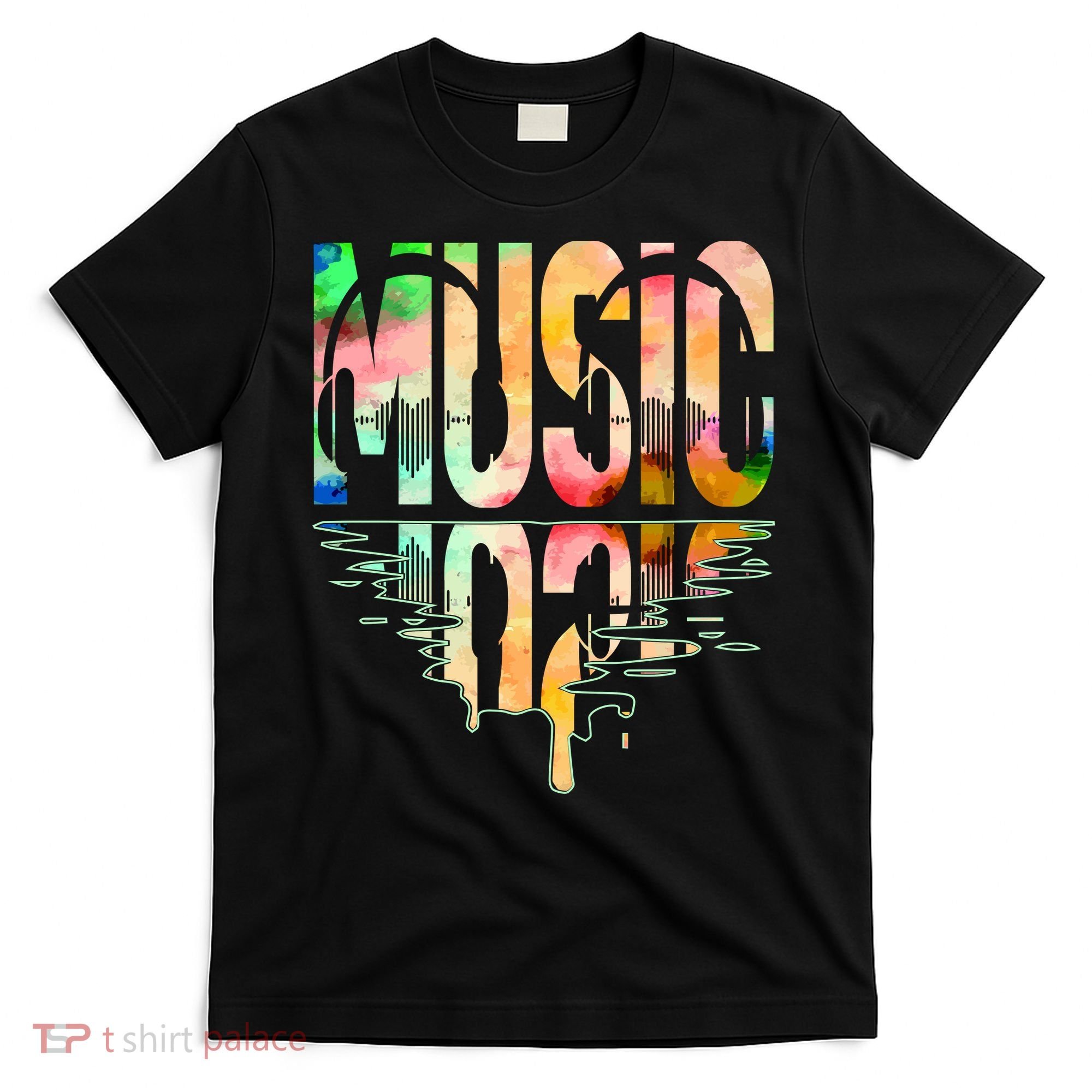 Music Mirrored Watercolor Logo T-Shirt