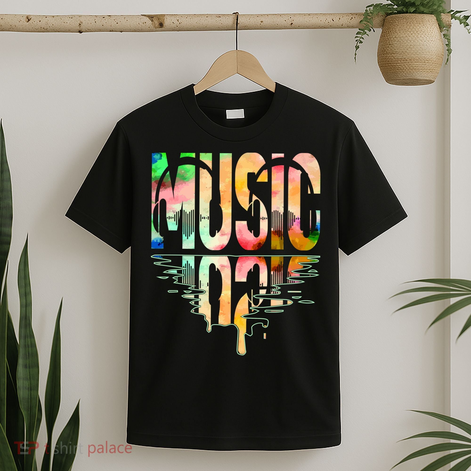 Music Mirrored Watercolor Logo T-Shirt