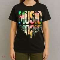 Music Mirrored Watercolor Logo T-Shirt thumb 4