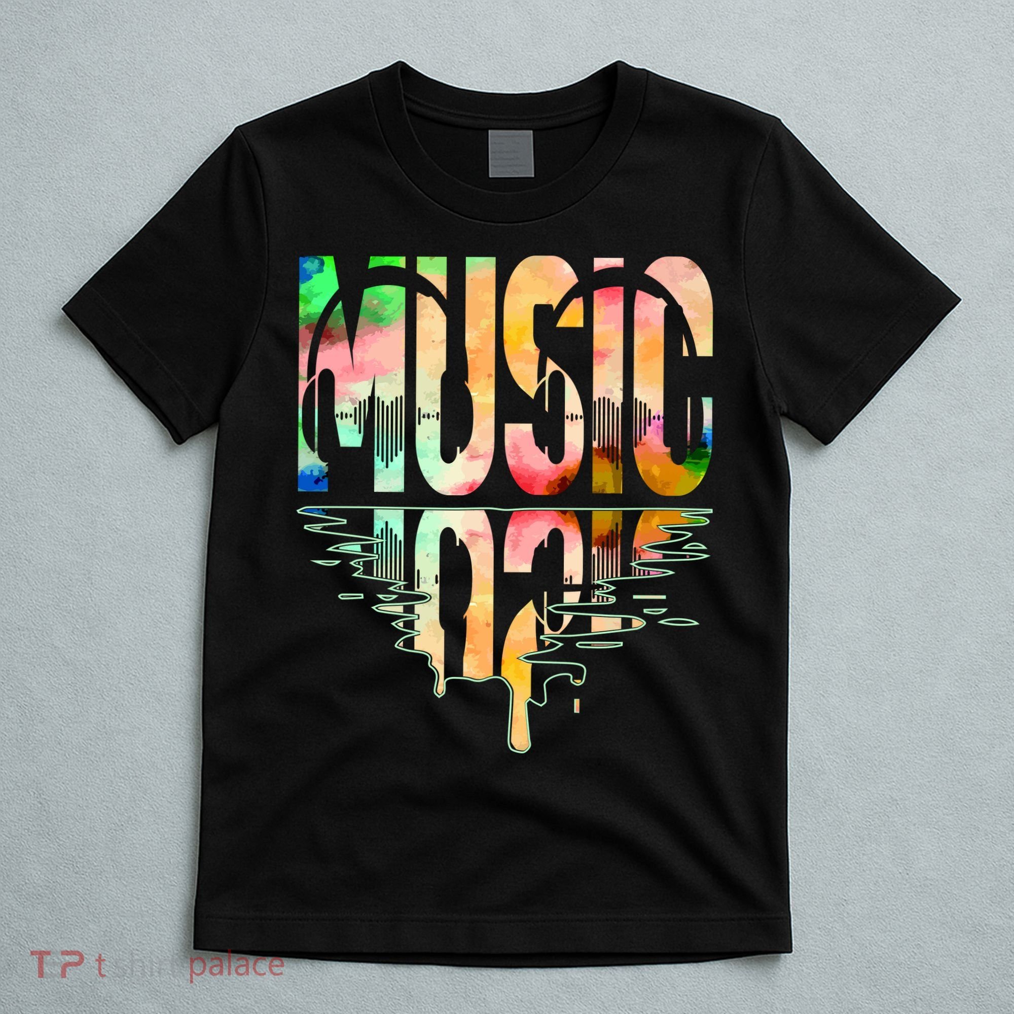 Music Mirrored Watercolor Logo T-Shirt