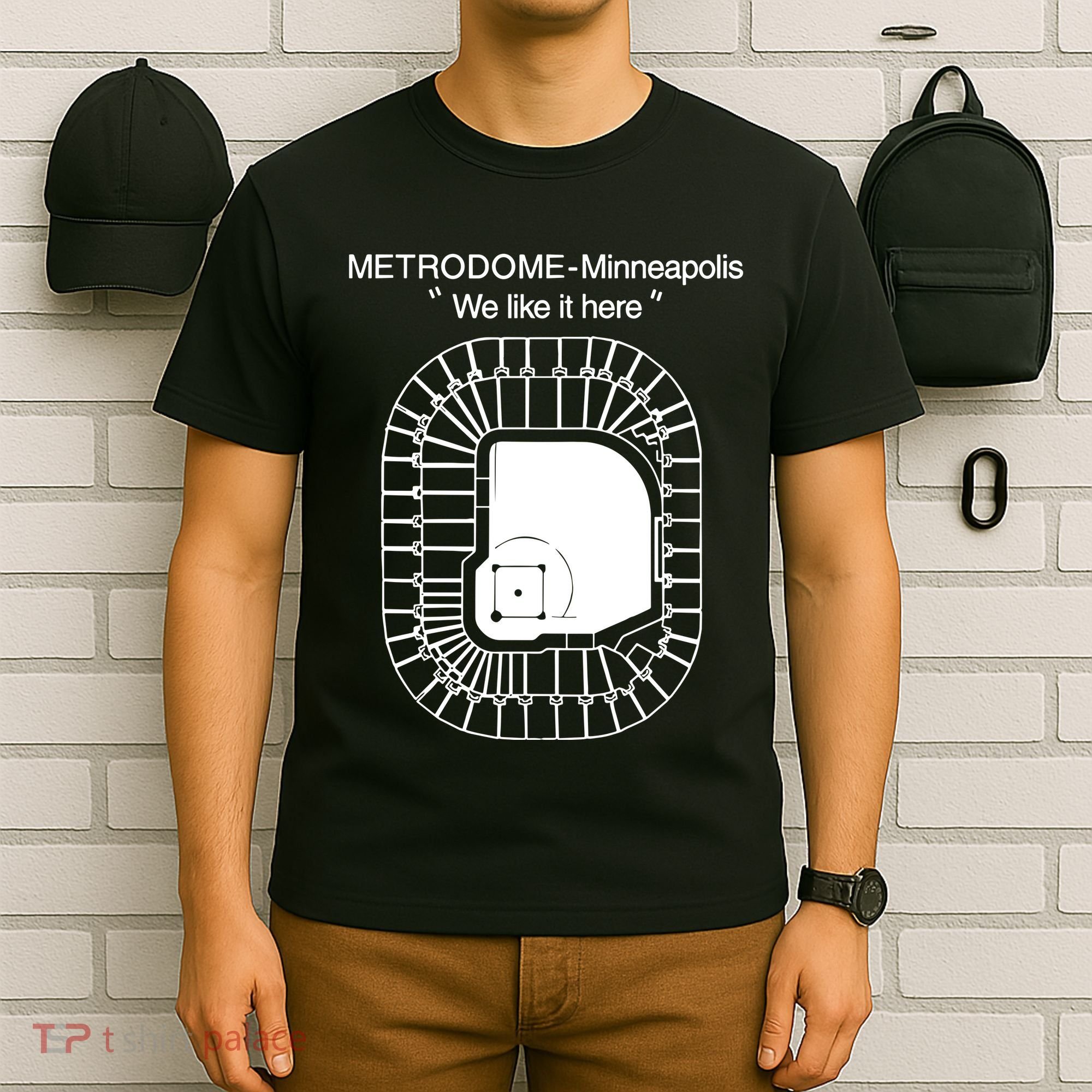 Metrodome Minneapolis We Like It Here T-Shirt