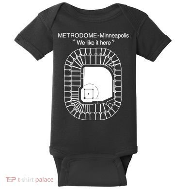Metrodome Minneapolis We Like It Here Baby Bodysuit