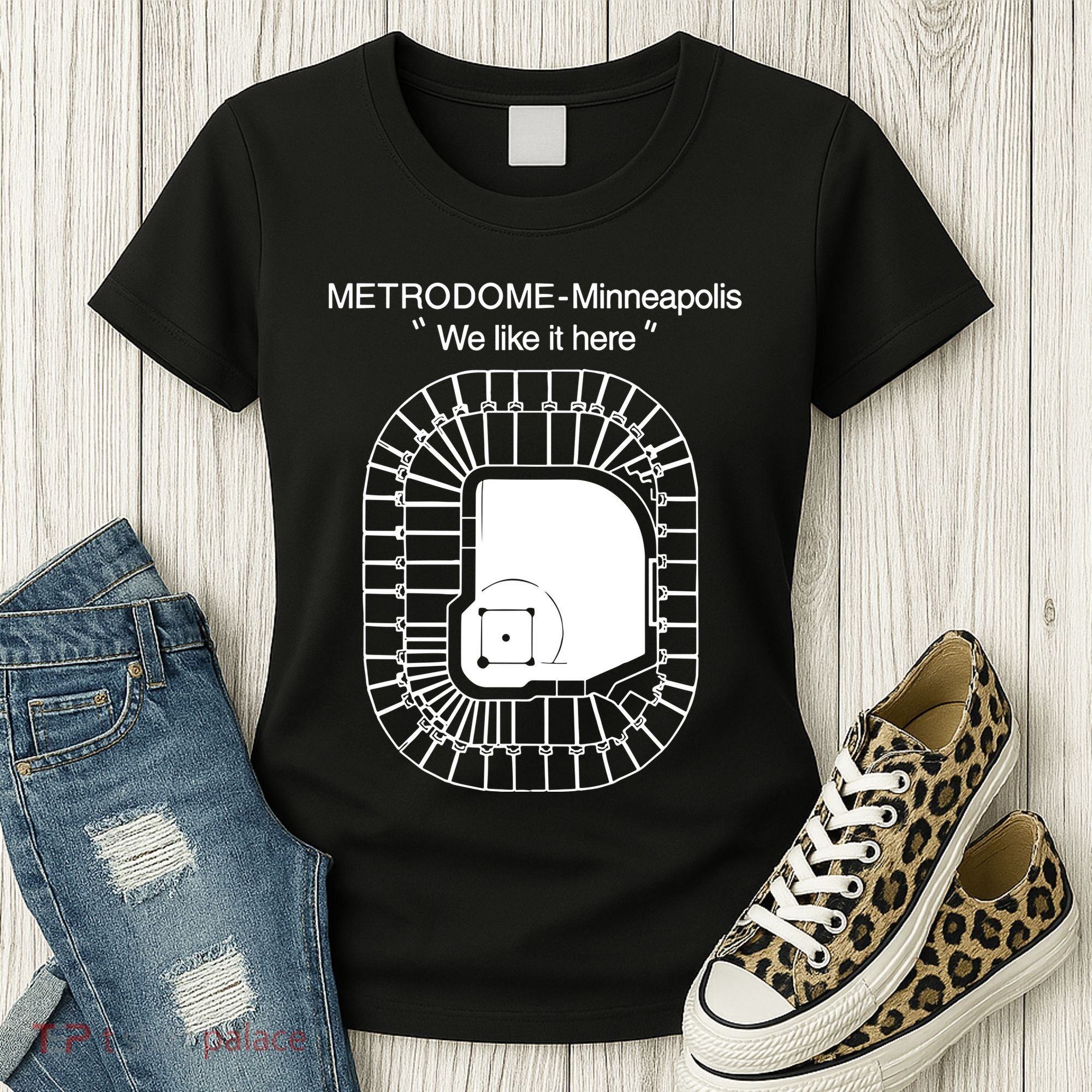 Metrodome Minneapolis We Like It Here Women's T-Shirt