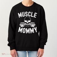 Muscle Mommy Weightlifter Mom Cool Skull Gym Mother Workout Cool Gift Women's Sweatshirt thumb 0
