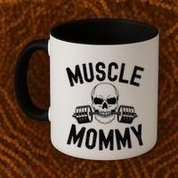Muscle Mommy Weightlifter Mom Cool Skull Gym Mother Workout Cool Gift Coffee Mug thumb 2