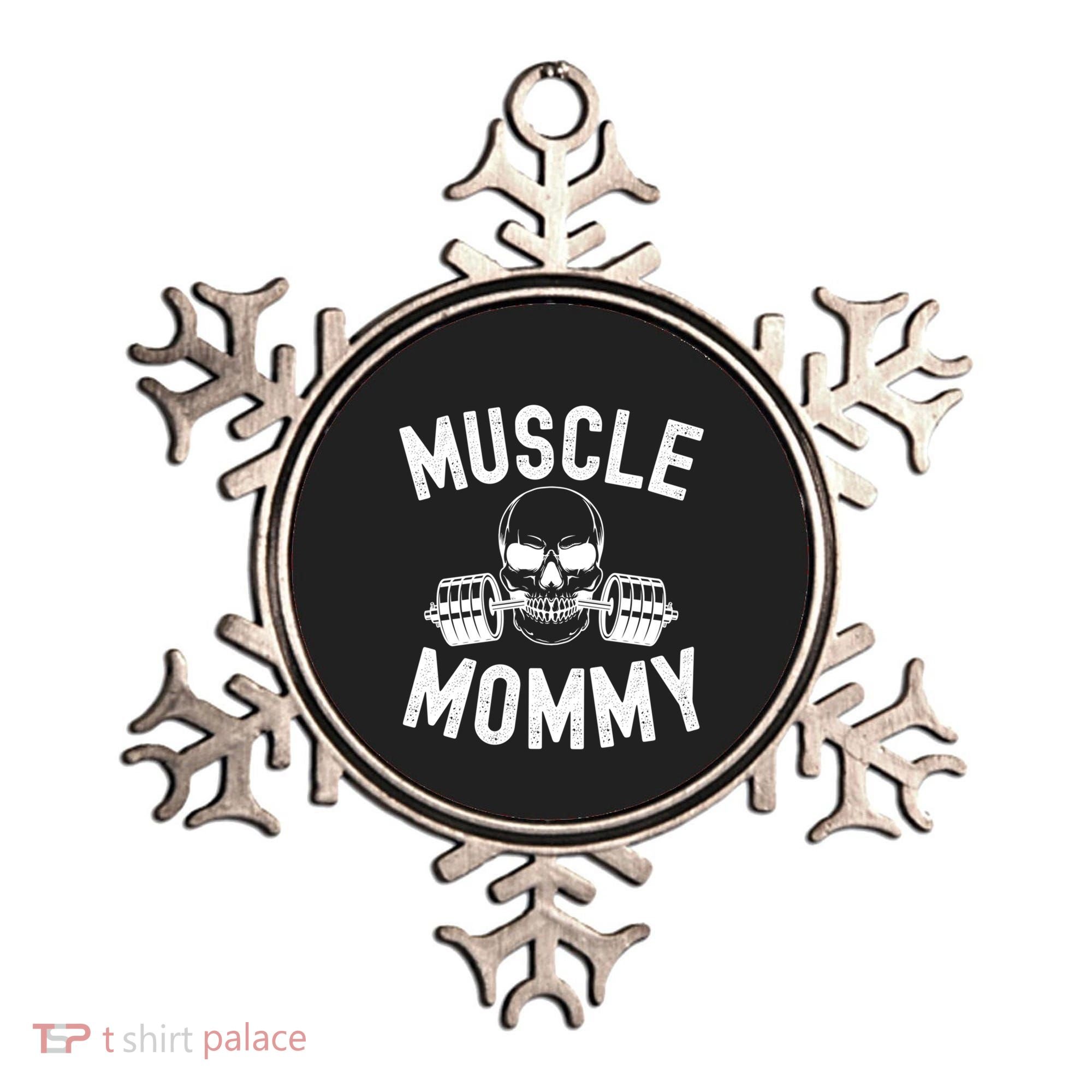 Muscle Mommy Weightlifter Mom Cool Skull Gym Mother Workout Cool Gift Ornament