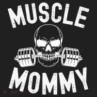 Muscle Mommy Weightlifter Mom Cool Skull Gym Mother Workout Cool Gift Golf Towel thumb 3