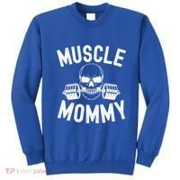 Muscle Mommy Weightlifter Mom Cool Skull Gym Mother Workout Cool Gift Sweatshirt thumb 0