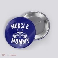 Muscle Mommy Weightlifter Mom Cool Skull Gym Mother Workout Cool Gift Button thumb 0