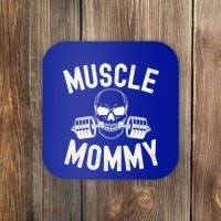 Muscle Mommy Weightlifter Mom Cool Skull Gym Mother Workout Cool Gift Coaster thumb 0