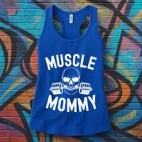 Muscle Mommy Weightlifter Mom Cool Skull Gym Mother Workout Cool Gift Women's Tank Top thumb 3