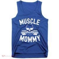 Muscle Mommy Weightlifter Mom Cool Skull Gym Mother Workout Cool Gift Tank Top thumb 0