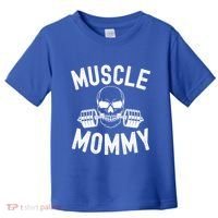 Muscle Mommy Weightlifter Mom Cool Skull Gym Mother Workout Cool Gift Toddler T-Shirt thumb 0