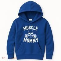 Muscle Mommy Weightlifter Mom Cool Skull Gym Mother Workout Cool Gift Kids Hoodie thumb 0