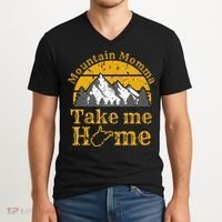Mountain Momma West Virginia Take Me Home WV Map Mountains V-Neck T-Shirt thumb 2