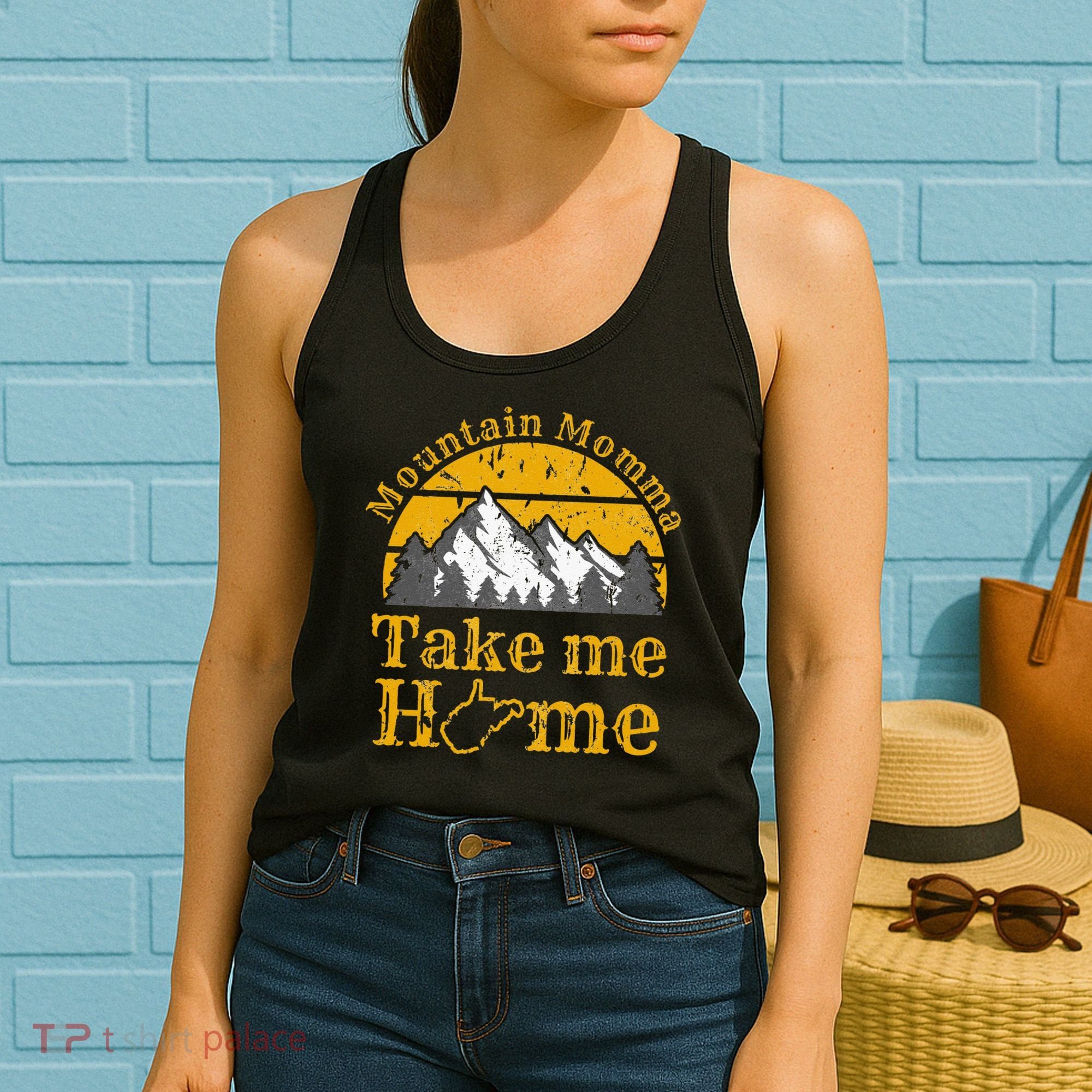 Mountain Momma West Virginia Take Me Home WV Map Mountains Women's Tank Top