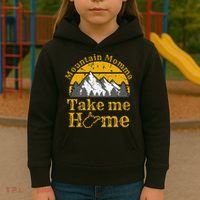 Mountain Momma West Virginia Take Me Home WV Map Mountains Kids Hoodie thumb 3