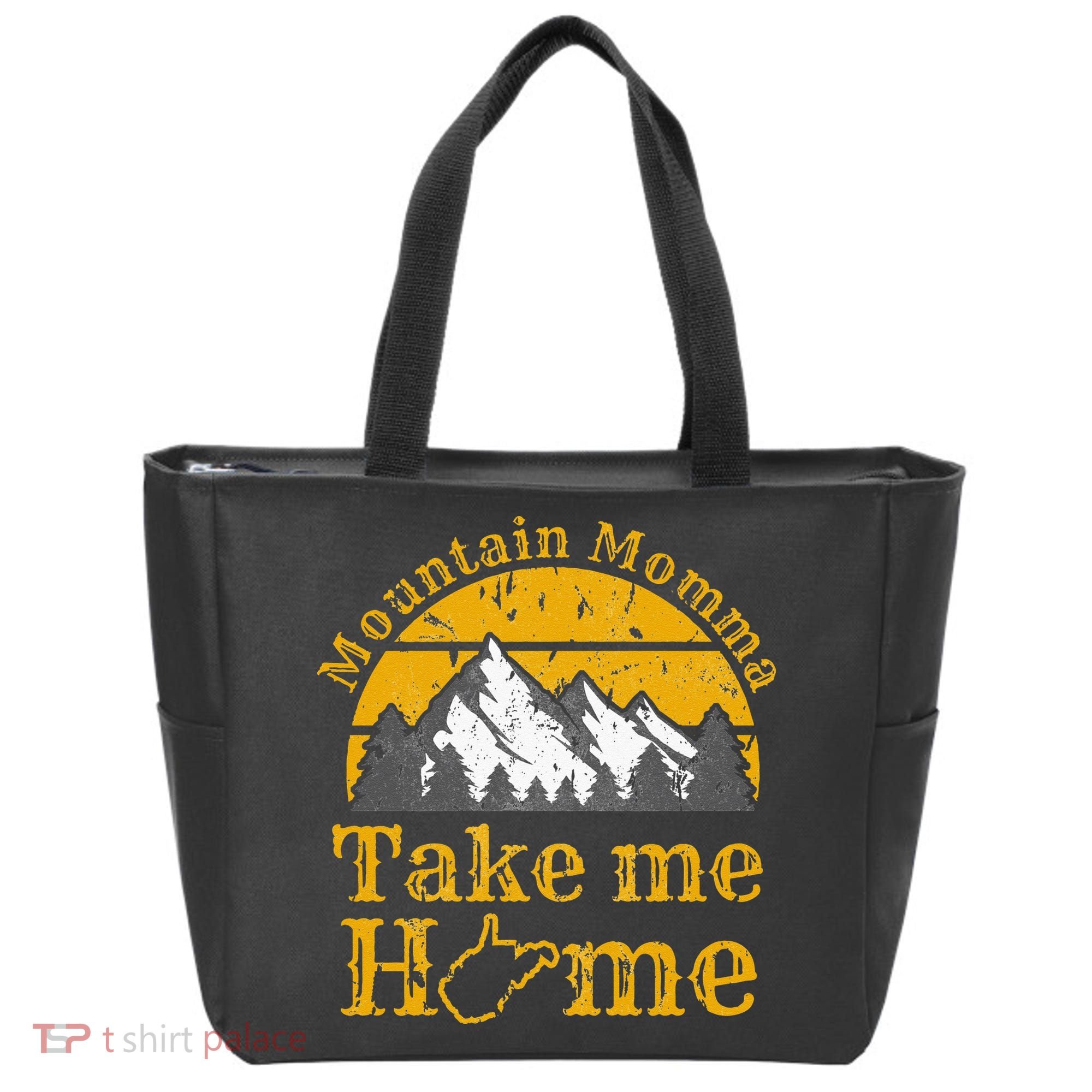 Mountain Momma West Virginia Take Me Home WV Map Mountains Tote Bag