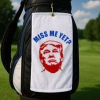 Miss Me Yet? Funny Pro Trump Anti Biden Golf Towel thumb 2