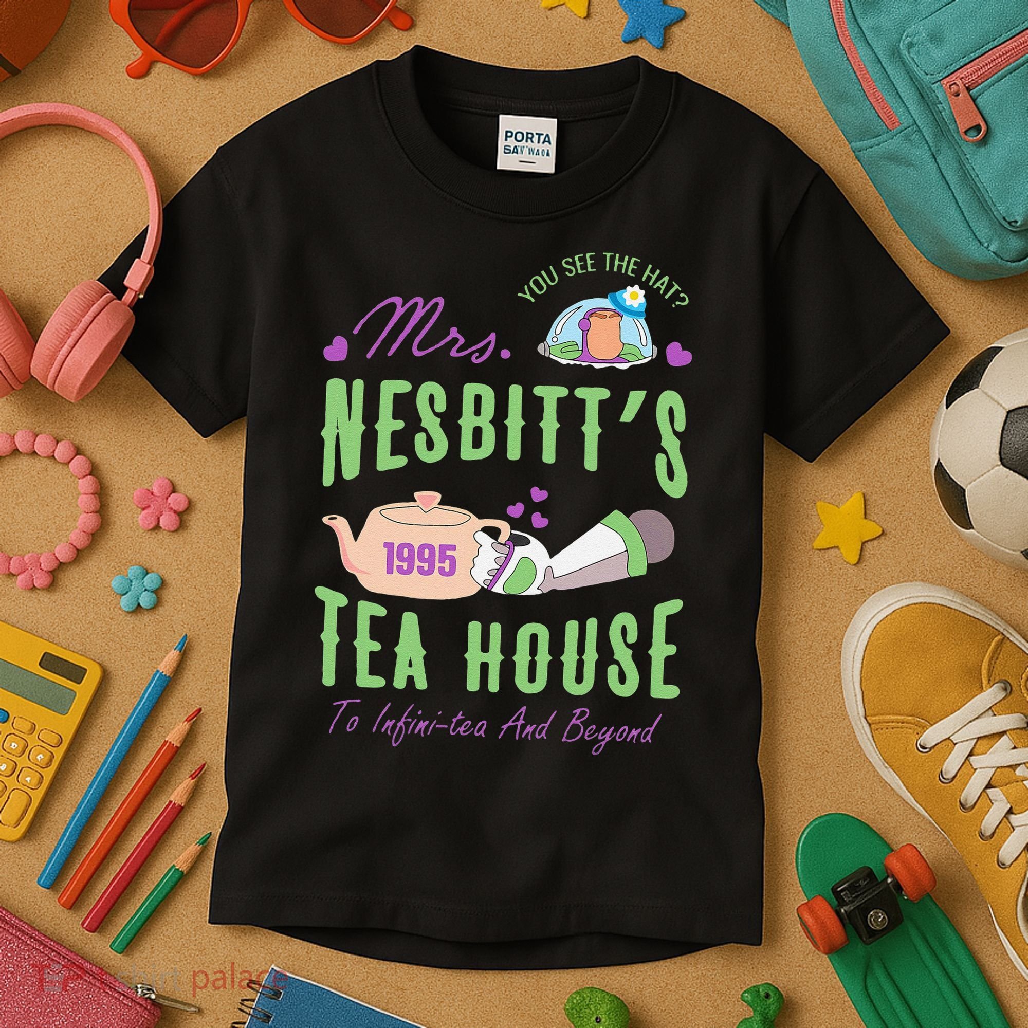 Mrs NesbitS 1995 Tea House Infinitea And Beyond Kids T-Shirt