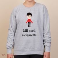 Mii Need A Cigarette Funny Wii Women's Sweatshirt thumb 0