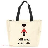 Mii Need A Cigarette Funny Wii Tote Bag thumb 0