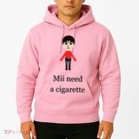 Mii Need A Cigarette Funny Wii Hoodie thumb 2