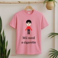 Mii Need A Cigarette Funny Wii T-Shirt thumb 2