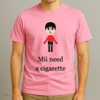 Mii Need A Cigarette Funny Wii T-Shirt thumb 3