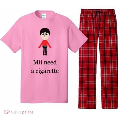 Mii Need A Cigarette Funny Wii Pajama Set