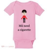 Mii Need A Cigarette Funny Wii Baby Bodysuit thumb 0