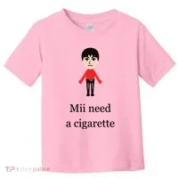 Mii Need A Cigarette Funny Wii Toddler T-Shirt thumb 0