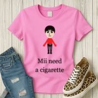 Mii Need A Cigarette Funny Wii Women's T-Shirt thumb 3