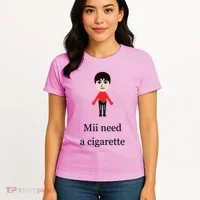 Mii Need A Cigarette Funny Wii Women's T-Shirt thumb 4