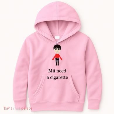 Mii Need A Cigarette Funny Wii Kids Hoodie