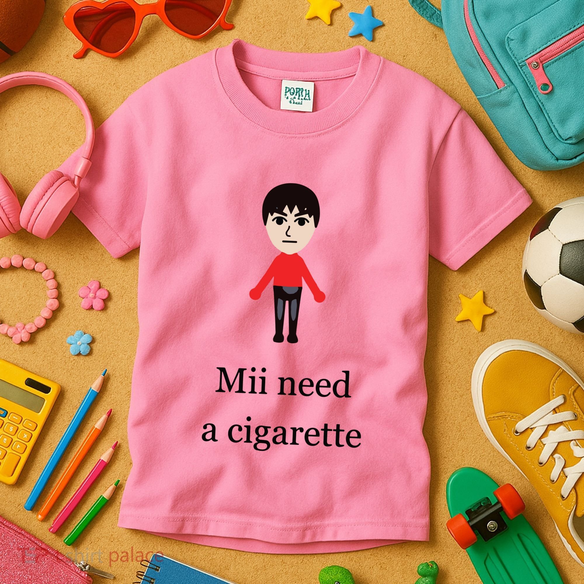 Mii Need A Cigarette Funny Wii Kids T-Shirt