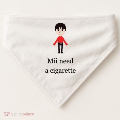 Mii Need A Cigarette Funny Wii USA-Made Doggie Bandana