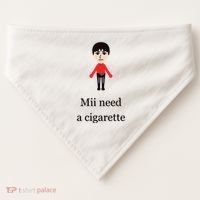 Mii Need A Cigarette Funny Wii USA-Made Doggie Bandana thumb 0