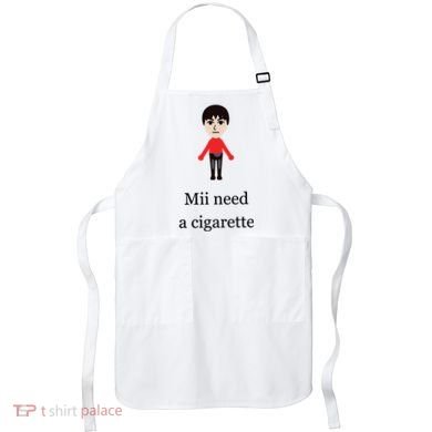 Mii Need A Cigarette Funny Wii Apron