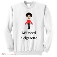 Mii Need A Cigarette Funny Wii Sweatshirt thumb 0