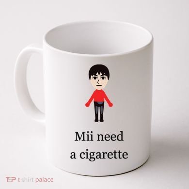 Mii Need A Cigarette Funny Wii Coffee Mug