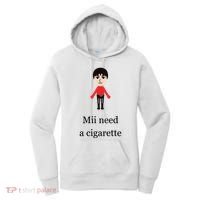 Mii Need A Cigarette Funny Wii Women's Hoodie thumb 0