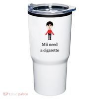 Mii Need A Cigarette Funny Wii Tumbler thumb 0