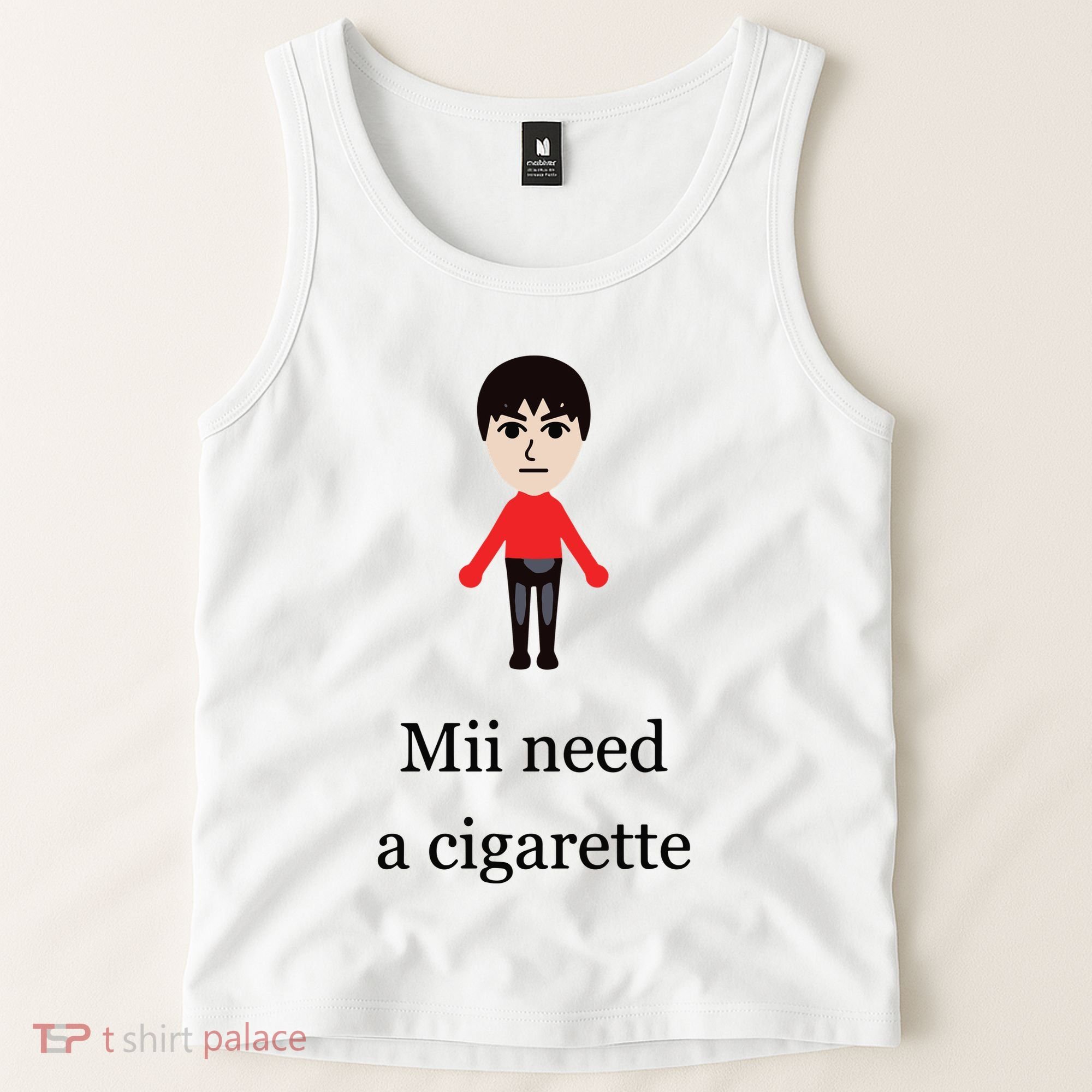 Mii Need A Cigarette Funny Wii Tank Top