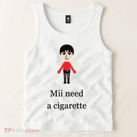 Mii Need A Cigarette Funny Wii Tank Top thumb 2