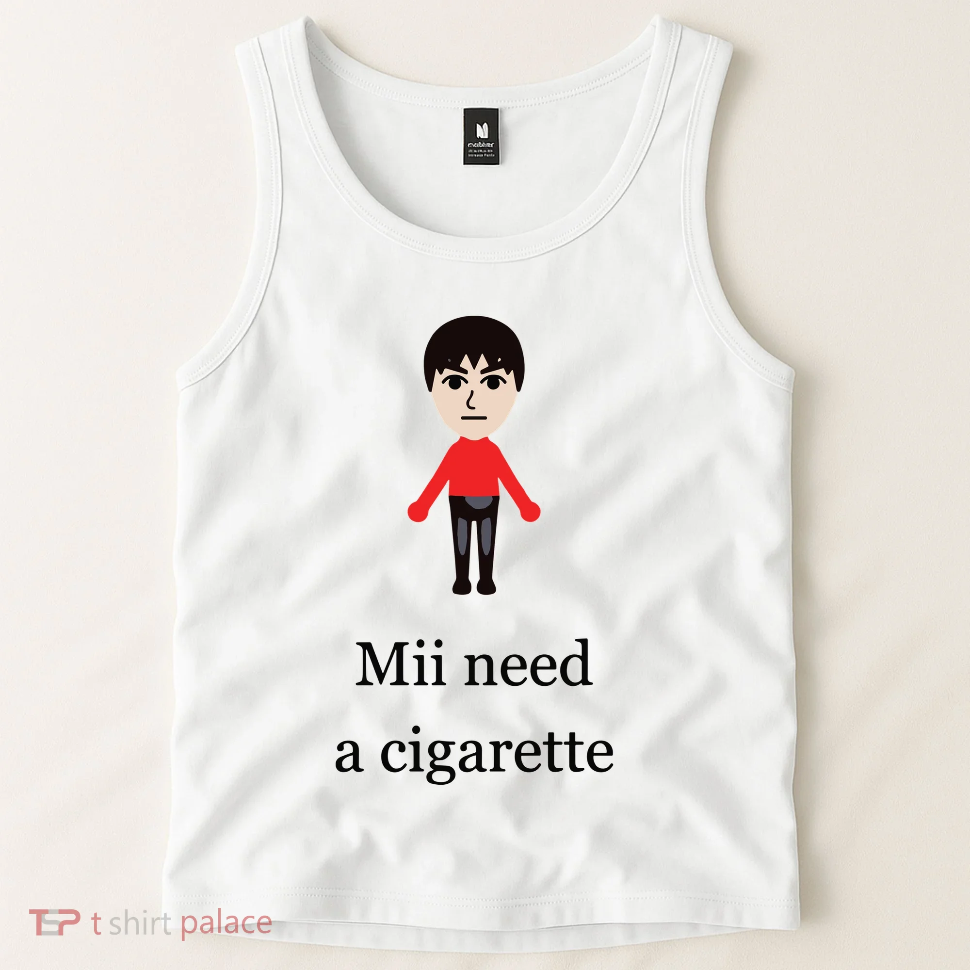 Mii Need A Cigarette Funny Wii Tank Top