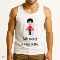 Mii Need A Cigarette Funny Wii Tank Top thumb 3
