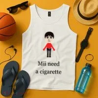 Mii Need A Cigarette Funny Wii Tank Top thumb 4