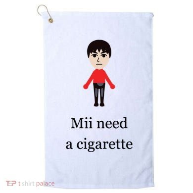 Mii Need A Cigarette Funny Wii Golf Towel